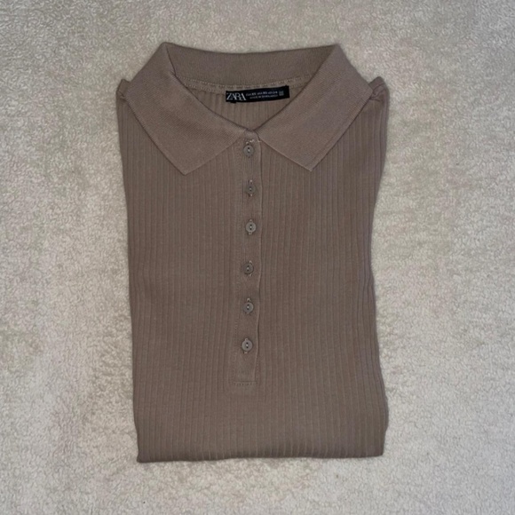 Zara Polo Bodysuit Light Brown/Mink - Picture 1 of 4